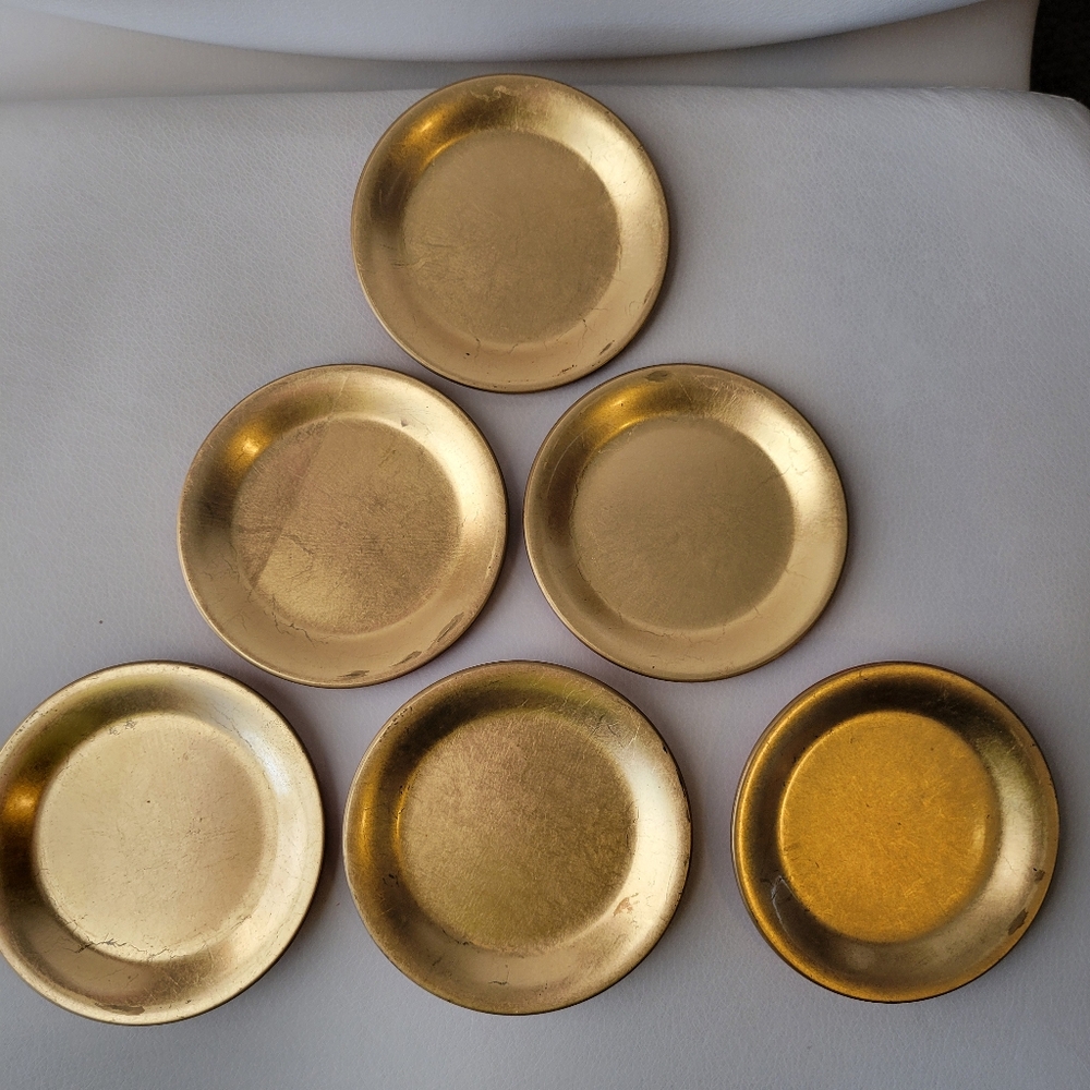 Gold Lacquer Coasters (6) ~ Viking Import Japan ~ 1960s? ~ Versatile ~ Vintage